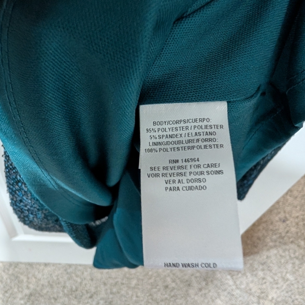 NWT Julia Jordan Teal Blue Sequined Sheath Dress in Size 2X - Picture 11 of 11